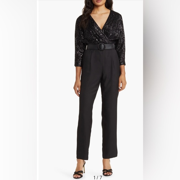 Eliza J Other - Eliza J Sequin Bodice Mixed Media
Jumpsuit, NWOT , size 2